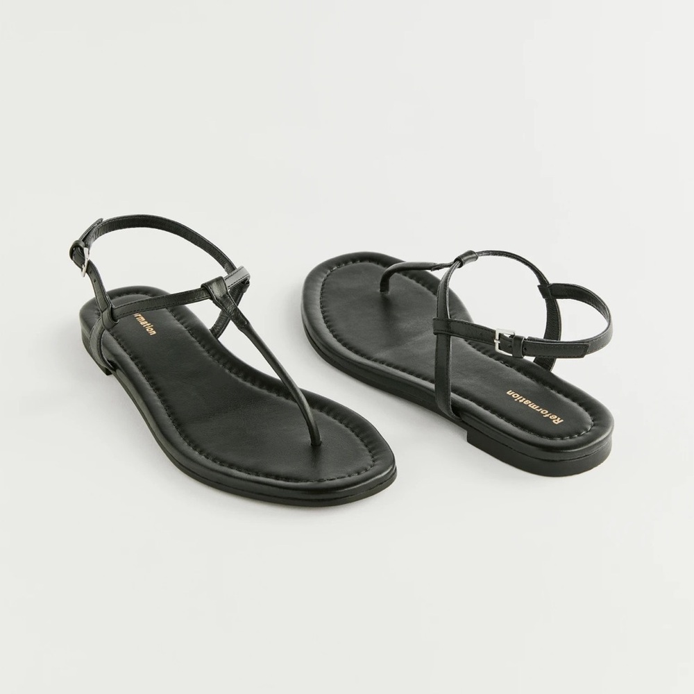 NWT Reformation Thea T-strap Flat Sandal